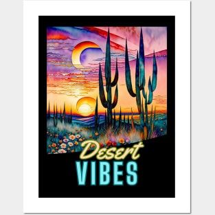 Desert Vibes (Saguaro artwork) Posters and Art